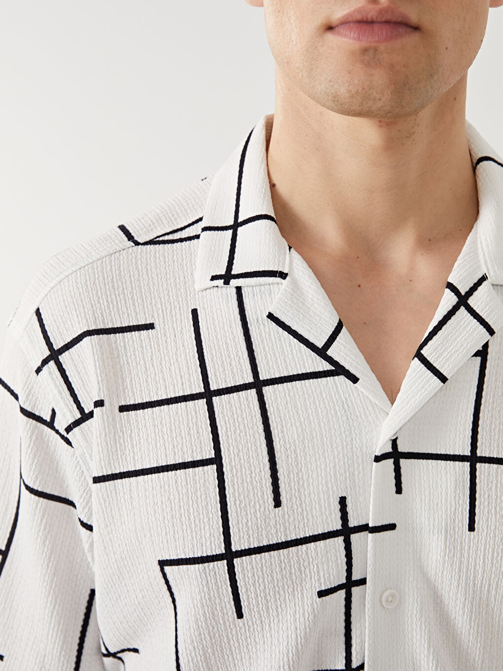 Regular Fit Short Sleeve Patterned Men's Shirt-2