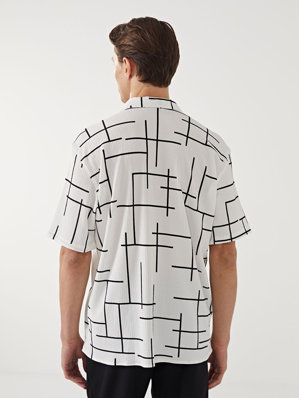 Regular Fit Short Sleeve Patterned Men's Shirt-3