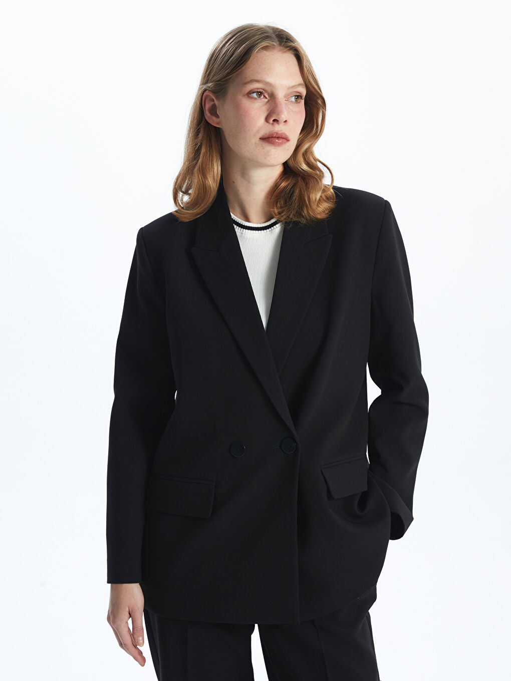 Crepe Women's Blazer Jacket -S56780Z8-CVL