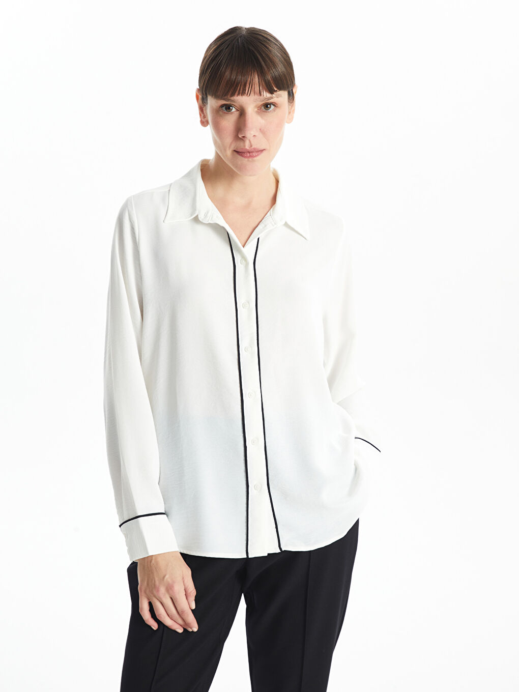 Plain Long Sleeve Aerobin Women's Shirt -S56789Z8-EEW