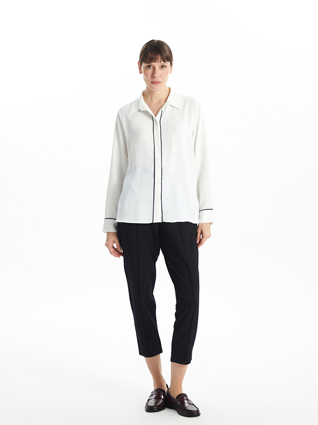 Plain Long Sleeve Aerobin Women's Shirt -S56789Z8-EEW