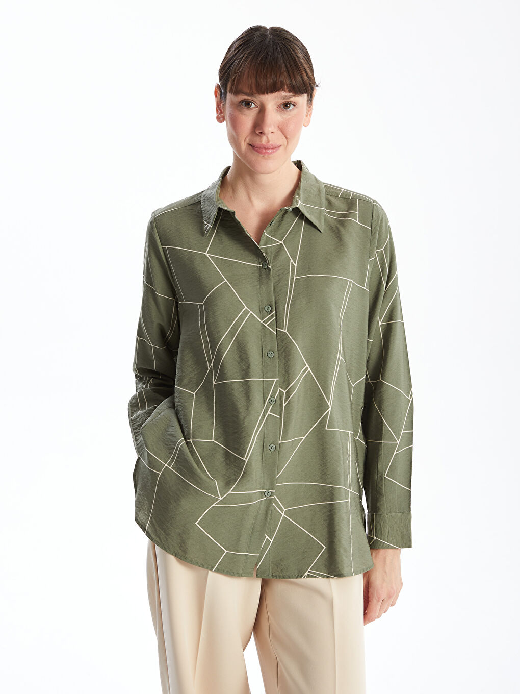 Patterned Women's Shirt -S56791Z8-LRR