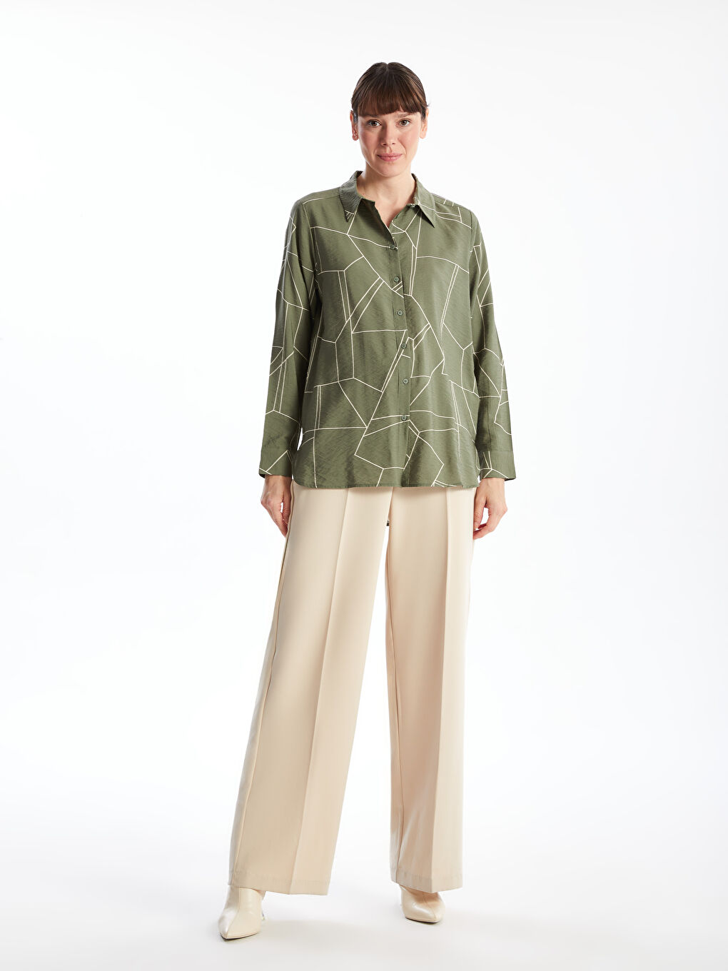 Patterned Women's Shirt -S56791Z8-LRR