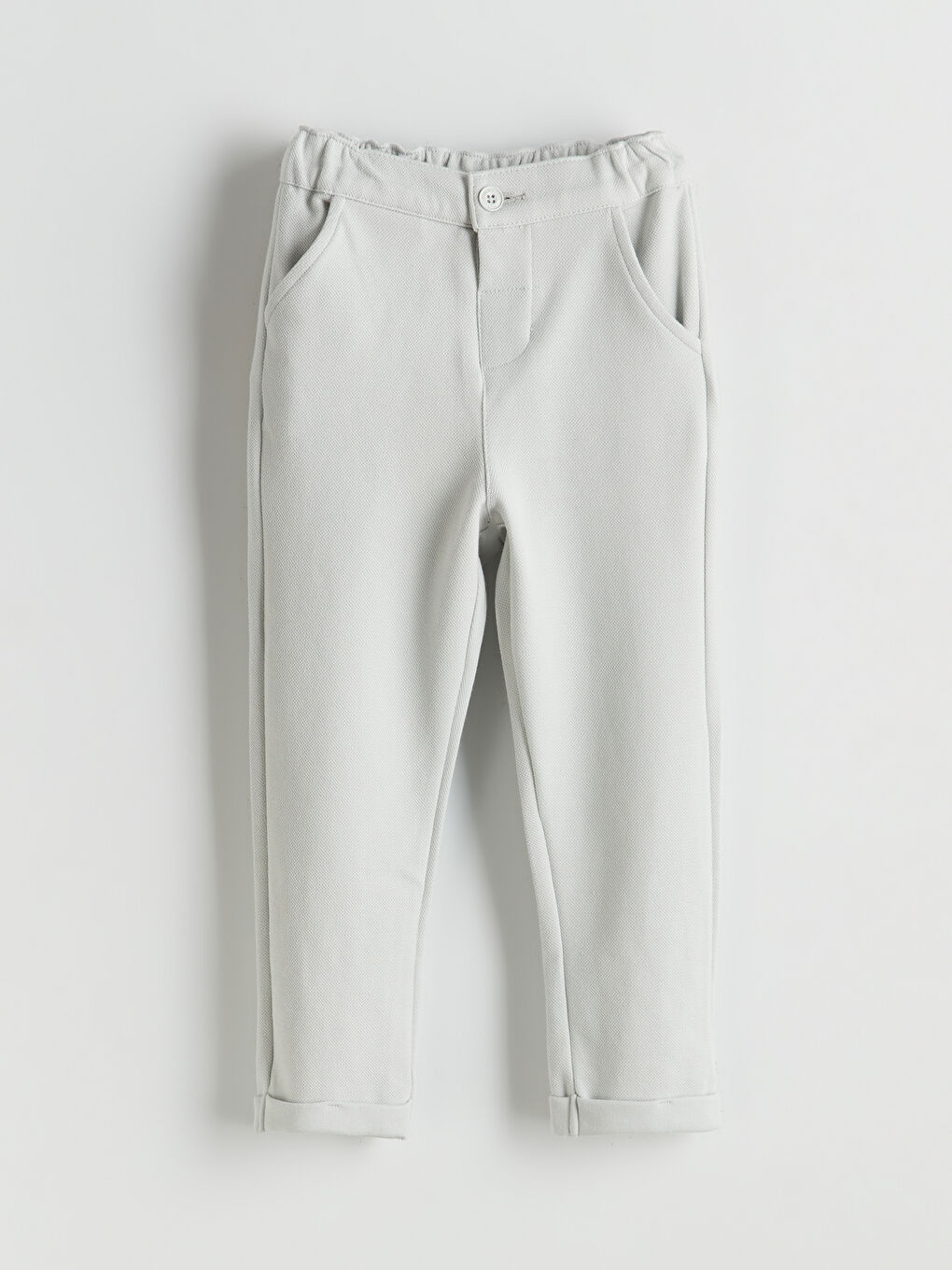 Gri Beli Lastikli İnterlok Erkek Çocuk Pantolon
