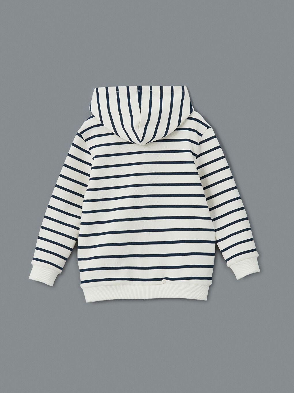 Ekru Kapüşonlu Erkek Çocuk Fermuarlı Sweatshirt-1