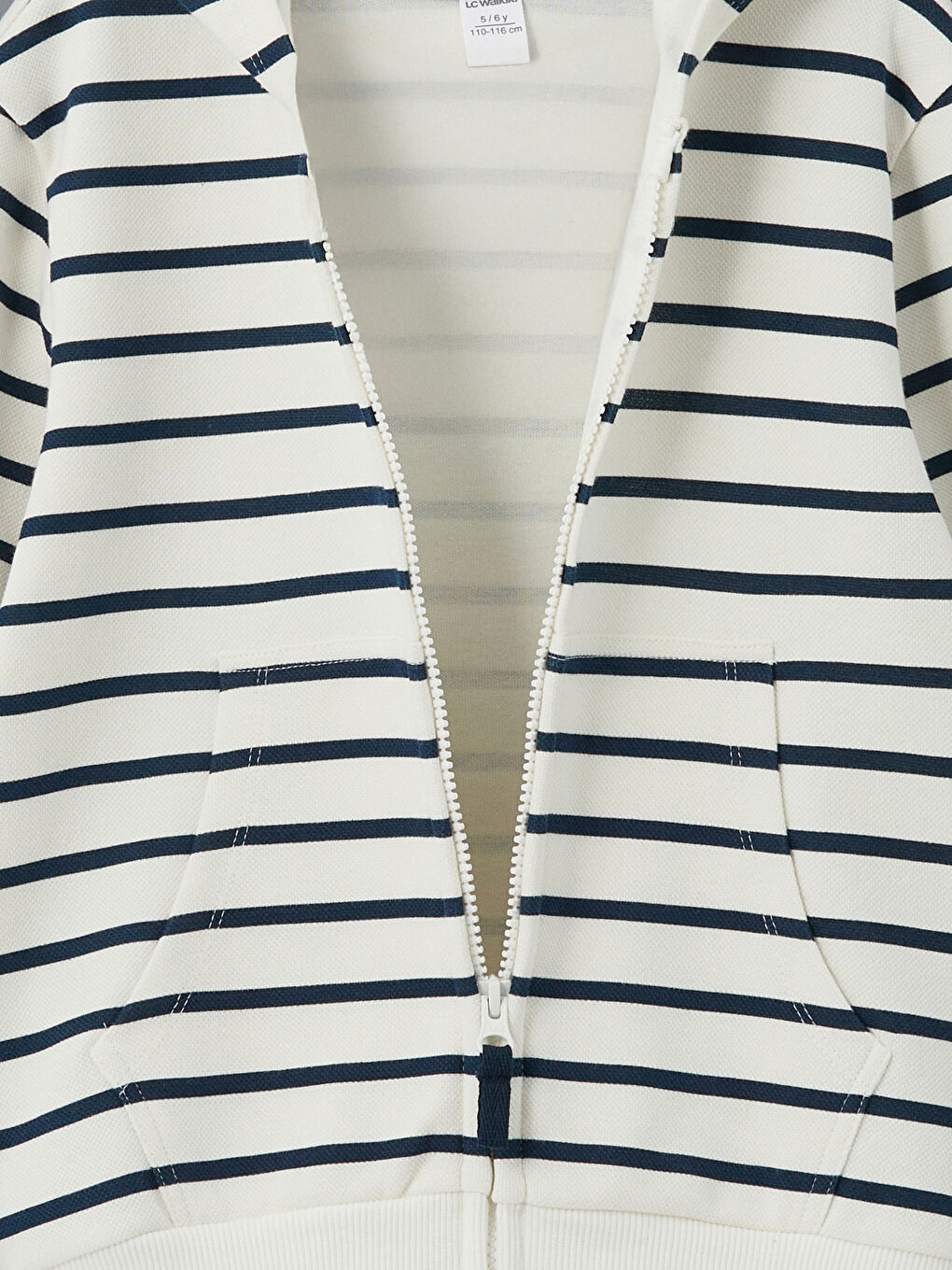 Ekru Kapüşonlu Erkek Çocuk Fermuarlı Sweatshirt-2