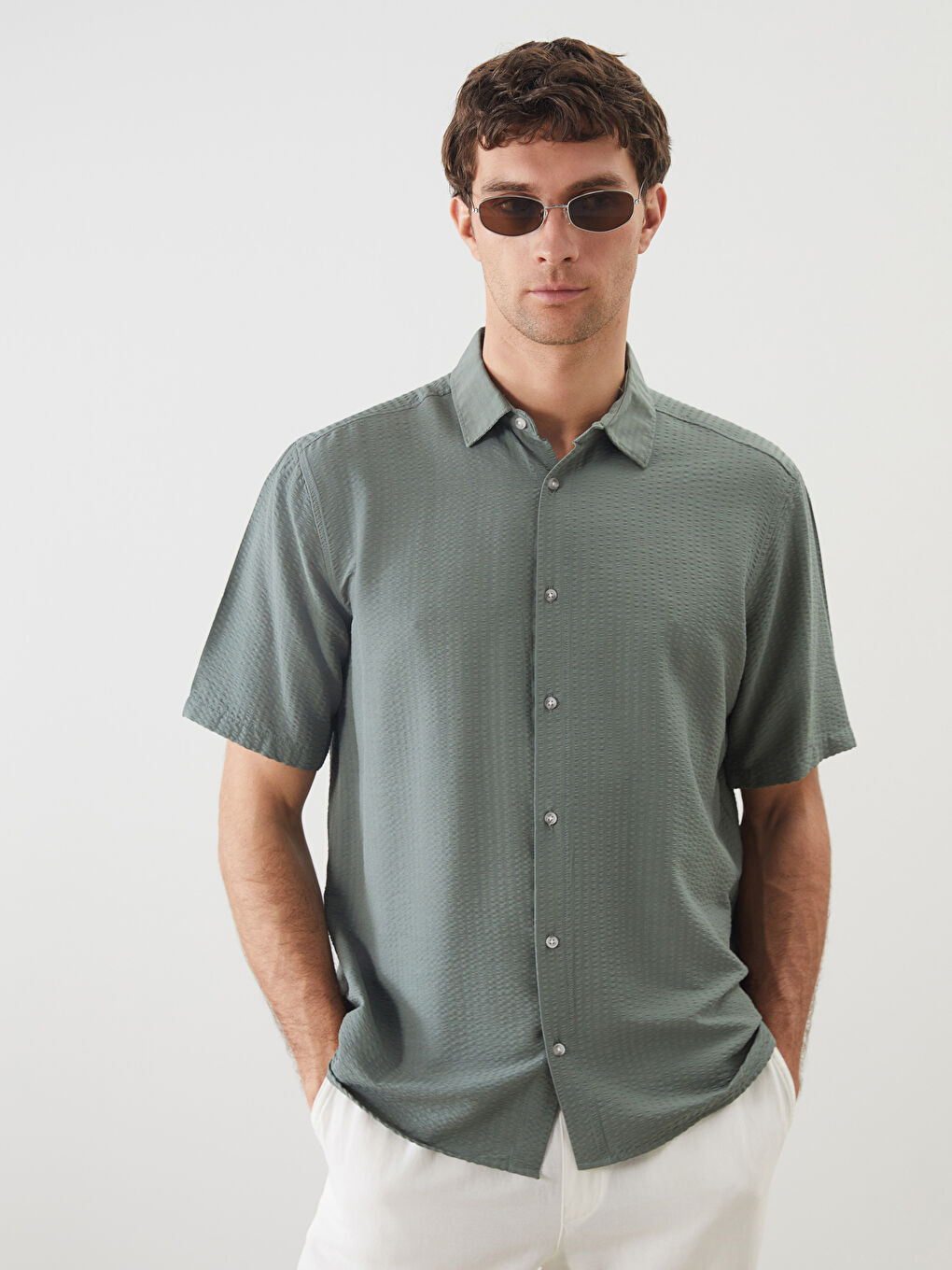 Regular Fit Short Sleeve Men's Shirt -S56802Z8-SXQ