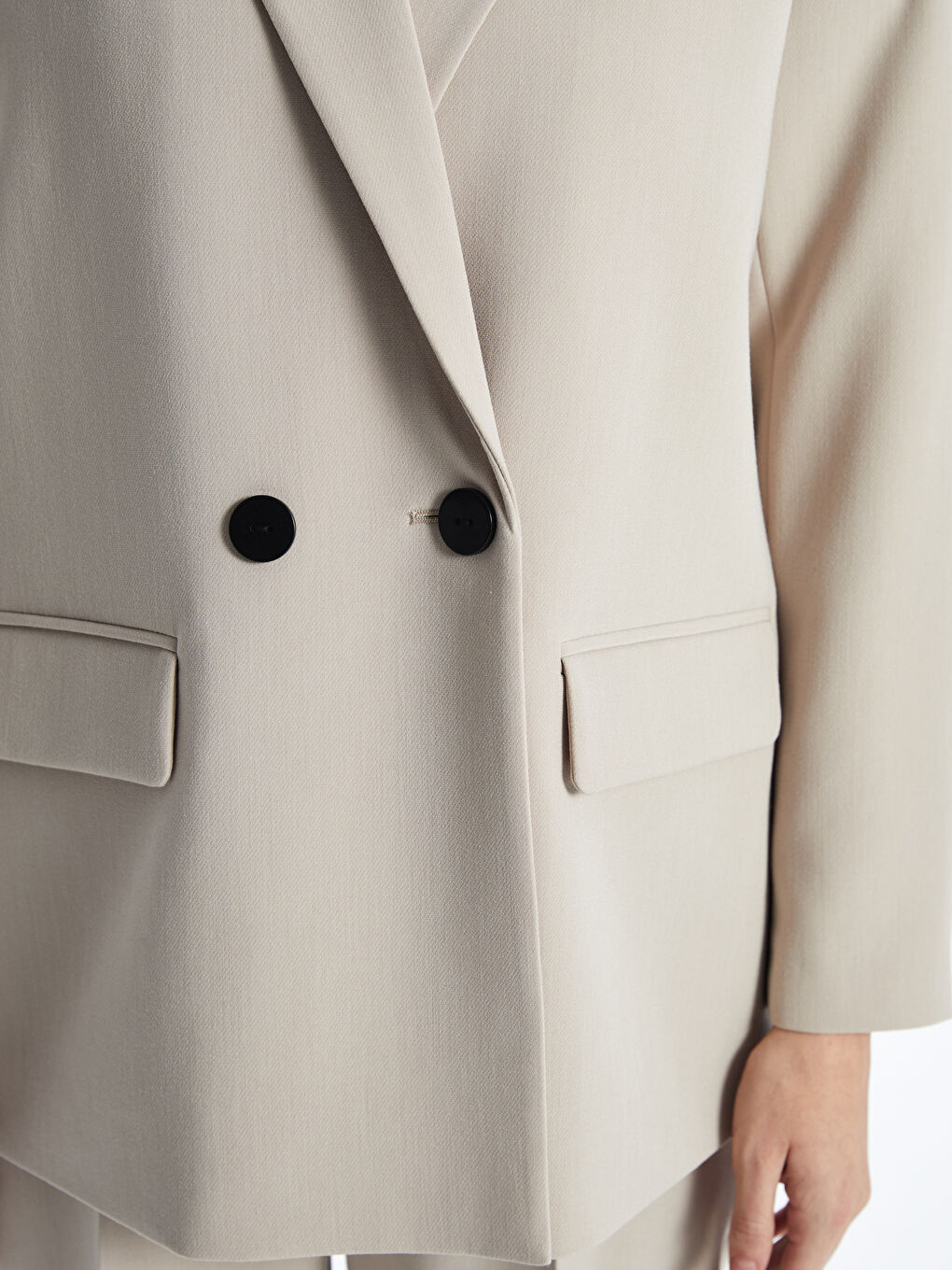 LCWAIKIKI Classic Twill Women's Blazer Jacket -S56806Z8-FGB