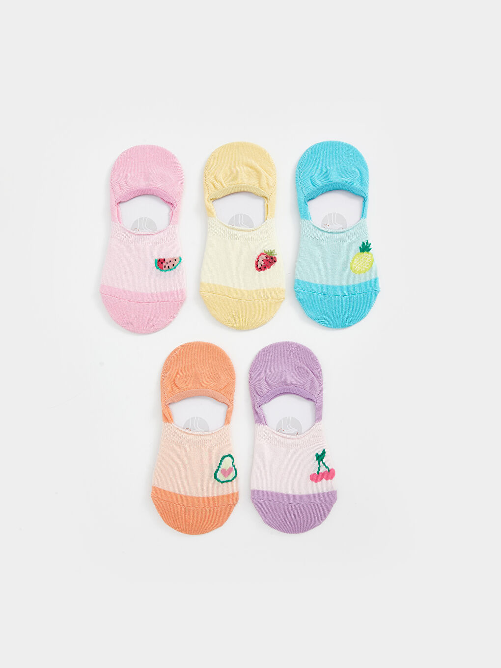 Patterned Girls' Invisible Socks 5 Pack -S56822Z4-FWW