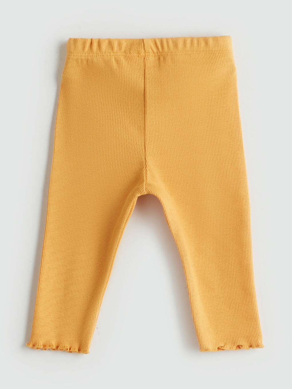 Sarı Beli Lastikli Basic Kız Bebek Tayt-2