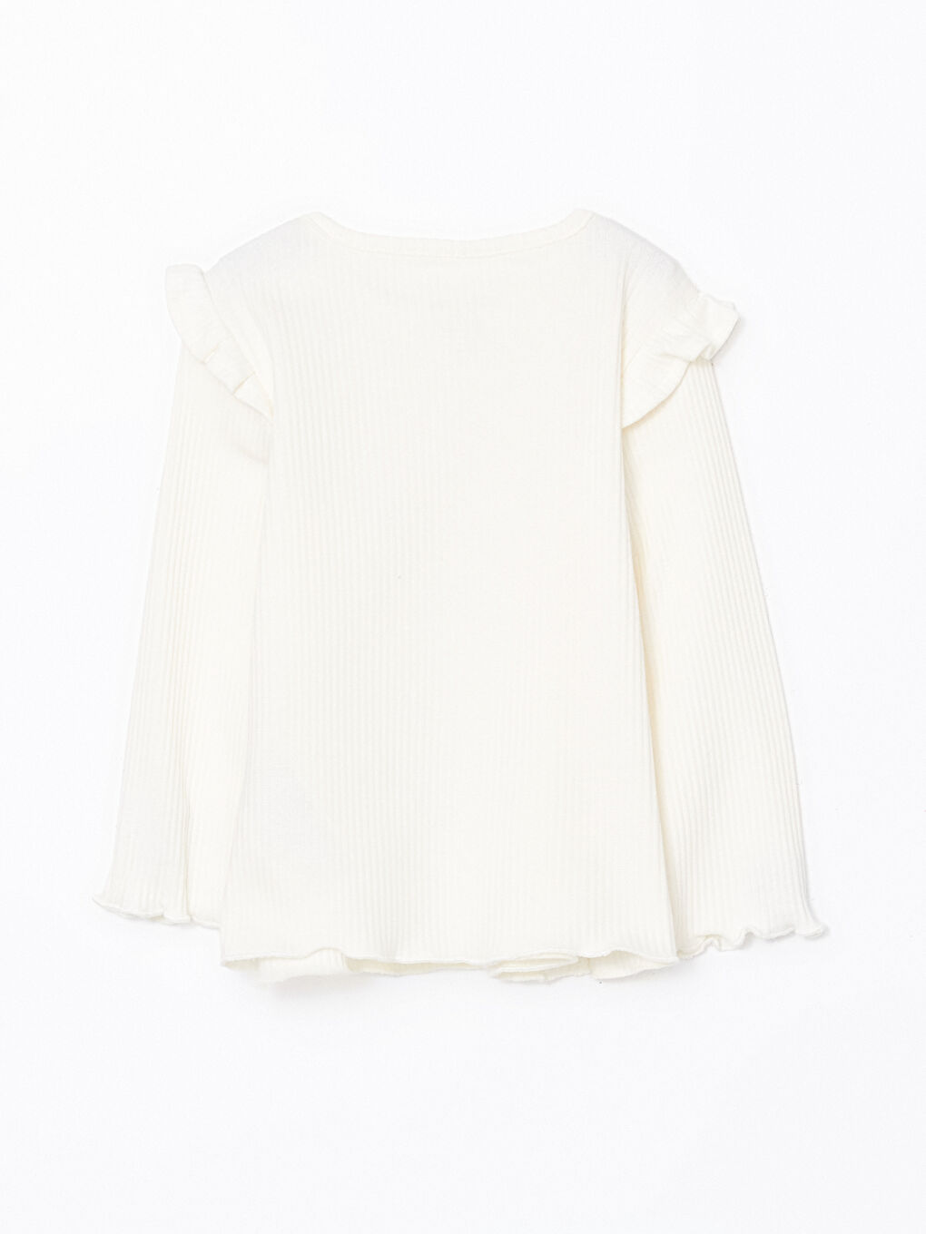 Ekru Baskılı Kız Bebek Uzun Kollu Tişört-1