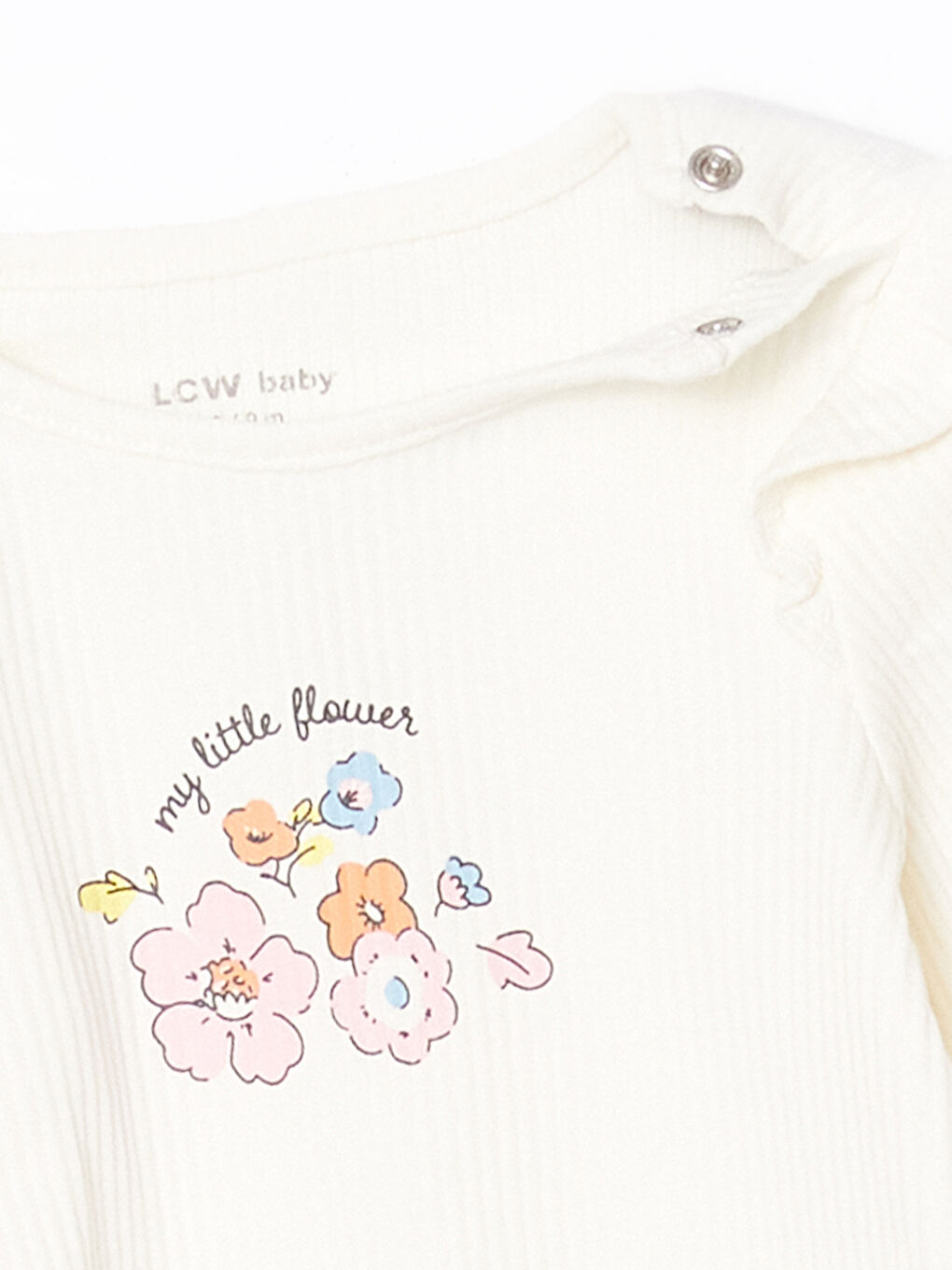 Ekru Baskılı Kız Bebek Uzun Kollu Tişört-2