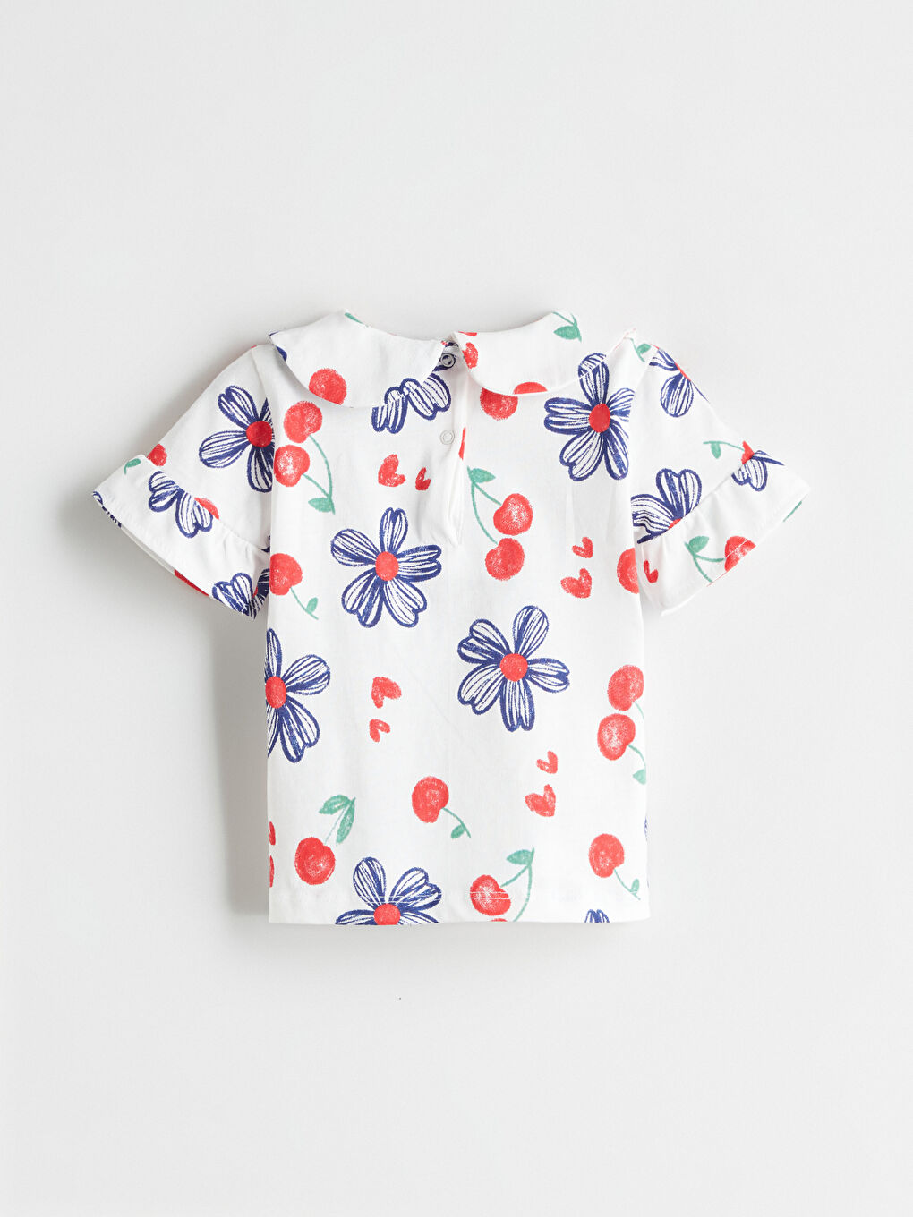 Сәби қыздарға арналған дөңгелек жағалы гүлді блузка мен леггинс 2 данадан тұратын-3