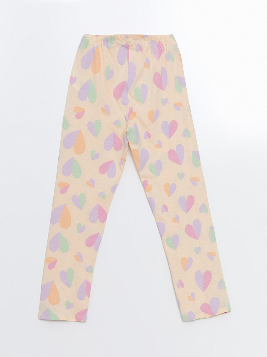 Bej Beli Lastikli Kız Çocuk Pijama Alt-1