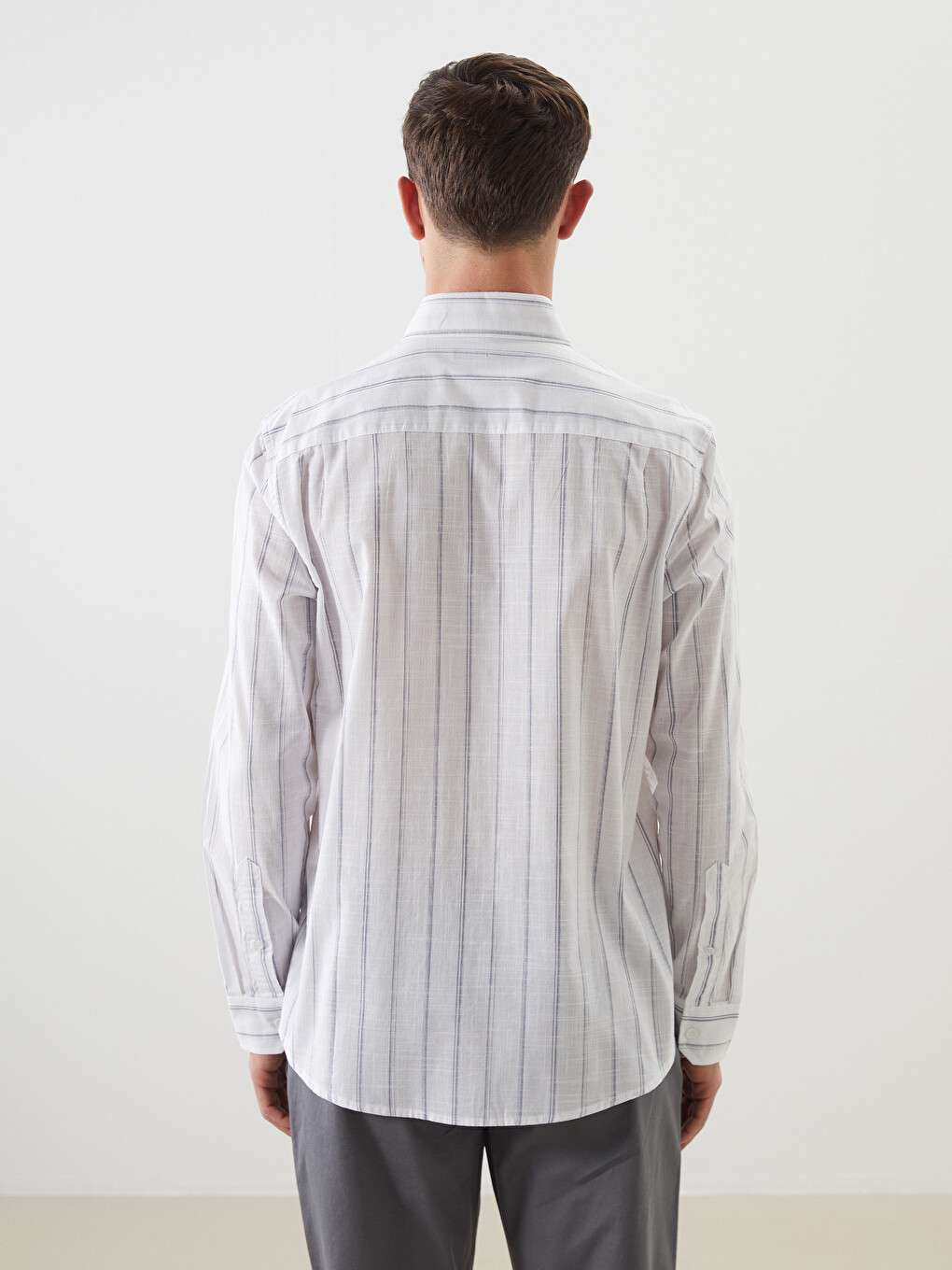 Beyaz Regular Fit Poplin Erkek Gömlek-3