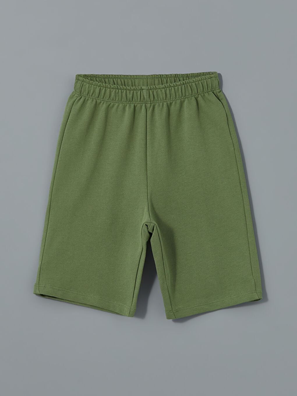 Yeşil Beli Lastikli Basic Erkek Çocuk Şort