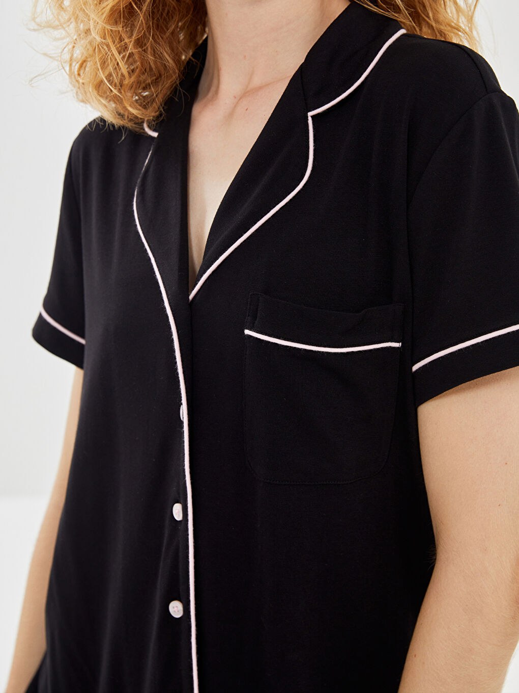 Collared Neck Women's Pyjama Set -S56915Z8-CVL