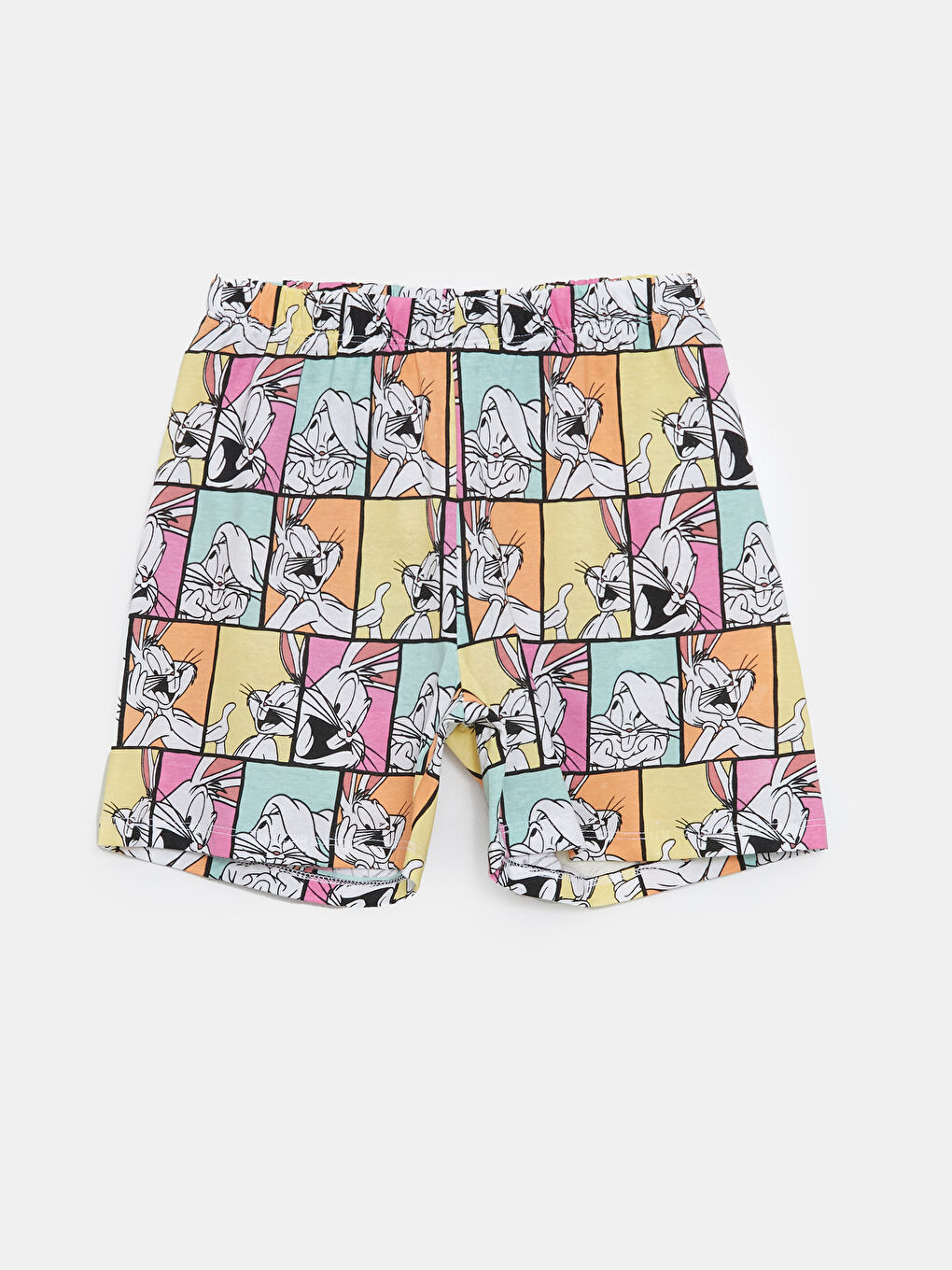 Pembe Beli Lastikli Bugs Bunny Baskılı Kız Çocuk Pijama Şort