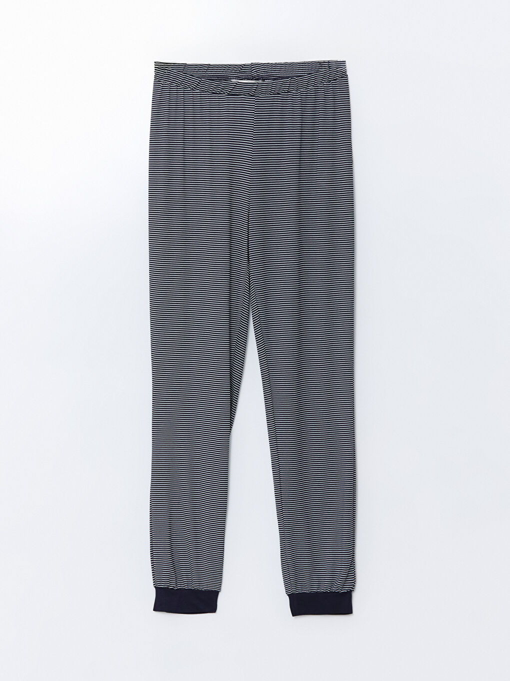 Lacivert Beli Lastikli Çizgili Kadın Jogger Pijama Altı