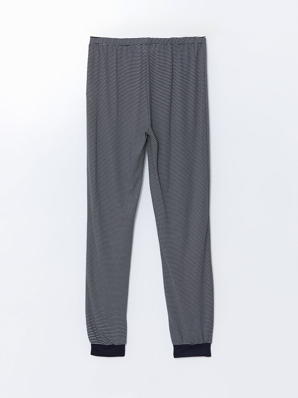 Lacivert Beli Lastikli Çizgili Kadın Jogger Pijama Altı-1