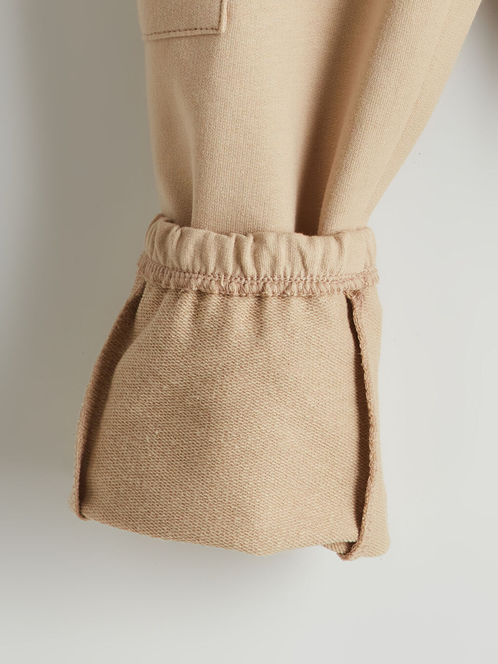 Bej Beli Lastikli Erkek Çocuk Jogger Eşofman Alt-1