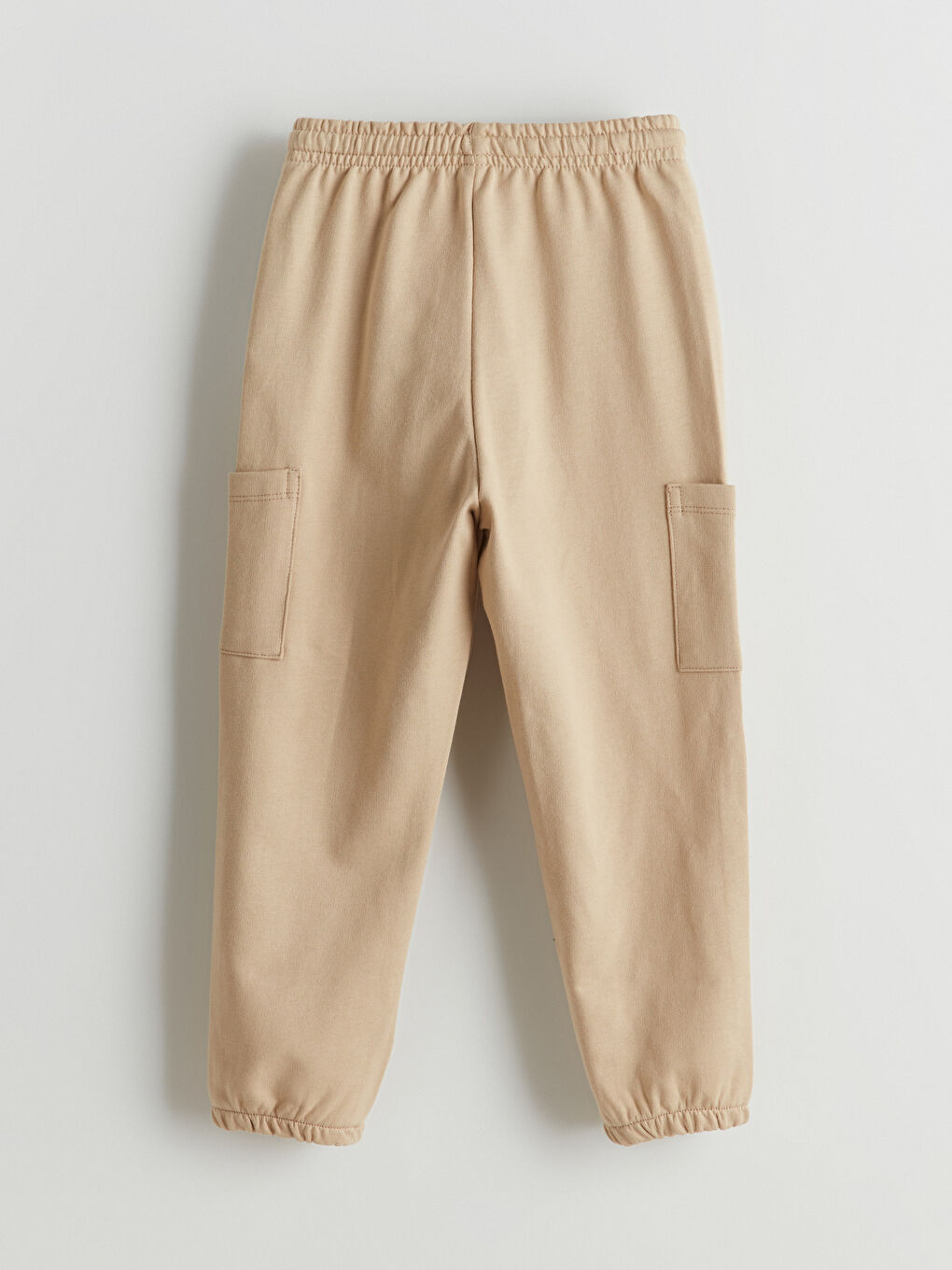 Bej Beli Lastikli Erkek Çocuk Jogger Eşofman Alt-2