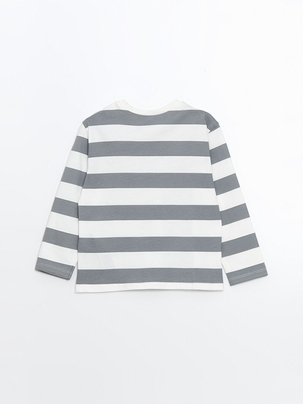 Gri Bisiklet Yaka Çizgili Erkek Çocuk Tişört-2