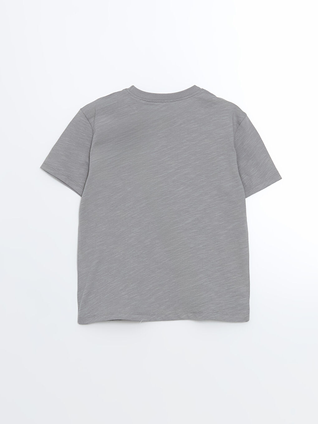 Gri Bisiklet Yaka Baskılı Erkek Bebek Tişört-1