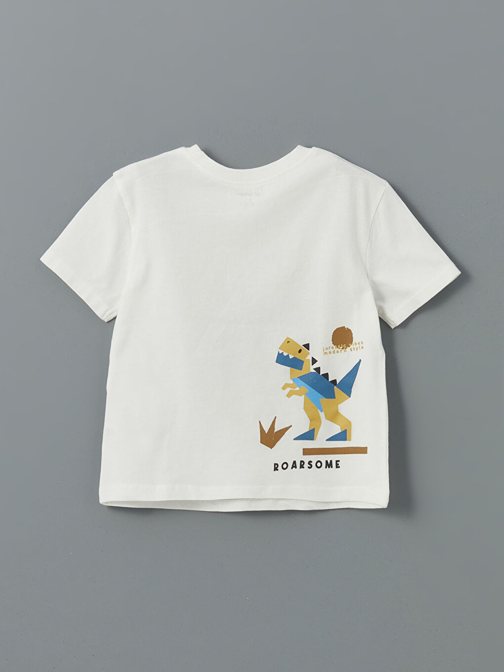 LCW Kids Ekru Bisiklet Yaka Baskılı Erkek Çocuk Tişört - 2
