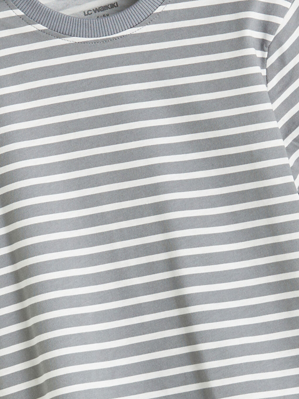 Gri Bisiklet Yaka Baskılı Erkek Çocuk Tişört-2