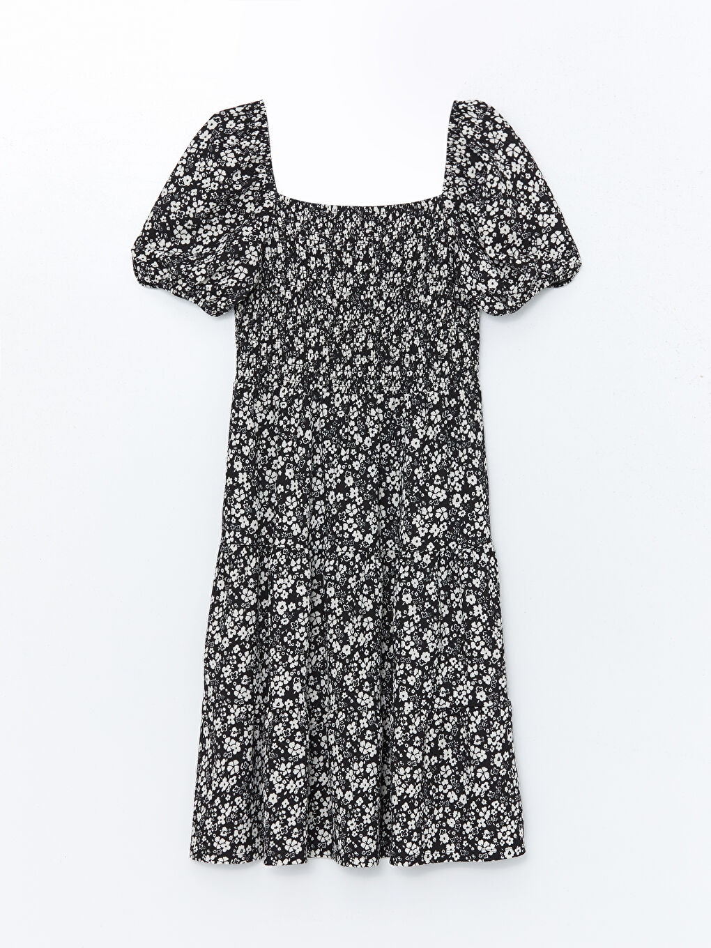 Square Collar Floral Women's Dress -S57022Z8-LQJ