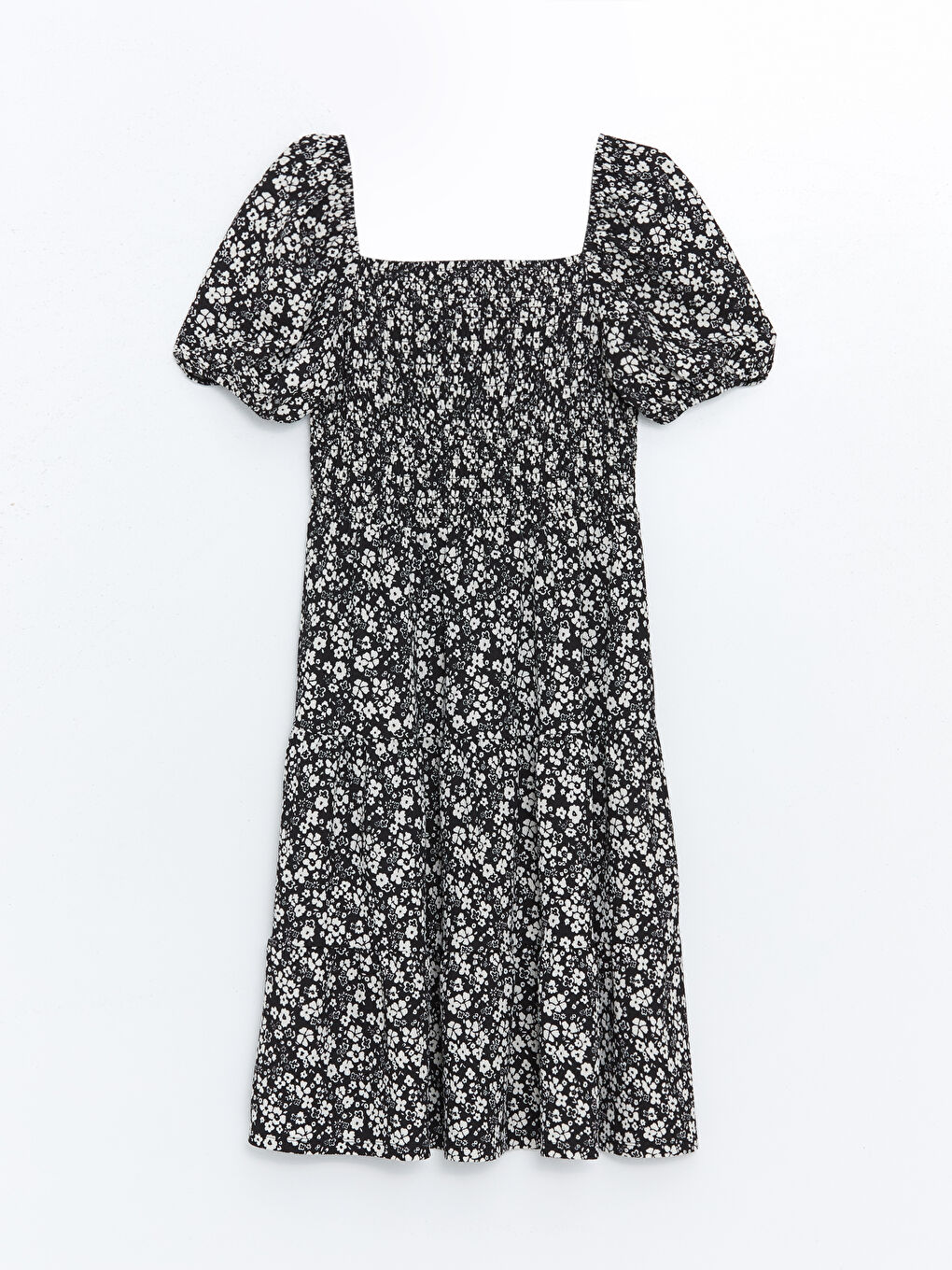Square Collar Floral Women's Dress -S57022Z8-LQJ