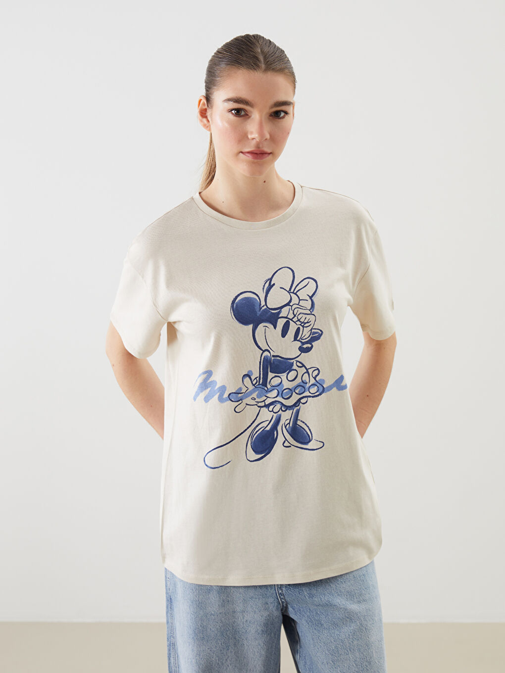 Ženska majica okruglog izreza sa otiskom Minnie Mouse -S57023Z8-FF7