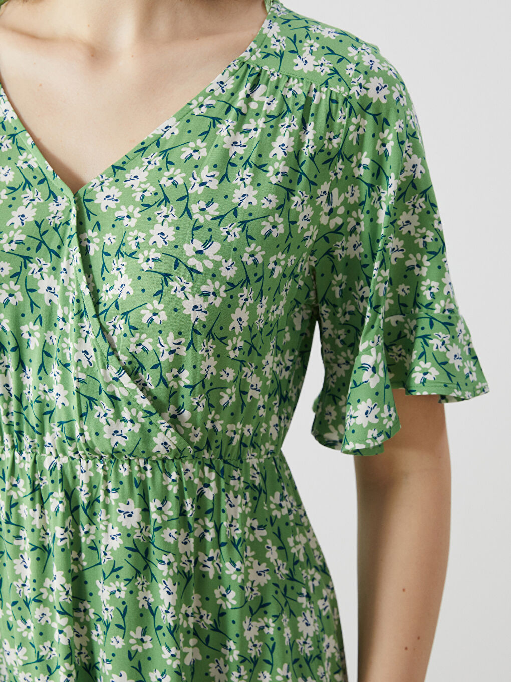 Double Breasted Collar Floral Women's Dress -S57024Z8-LRR