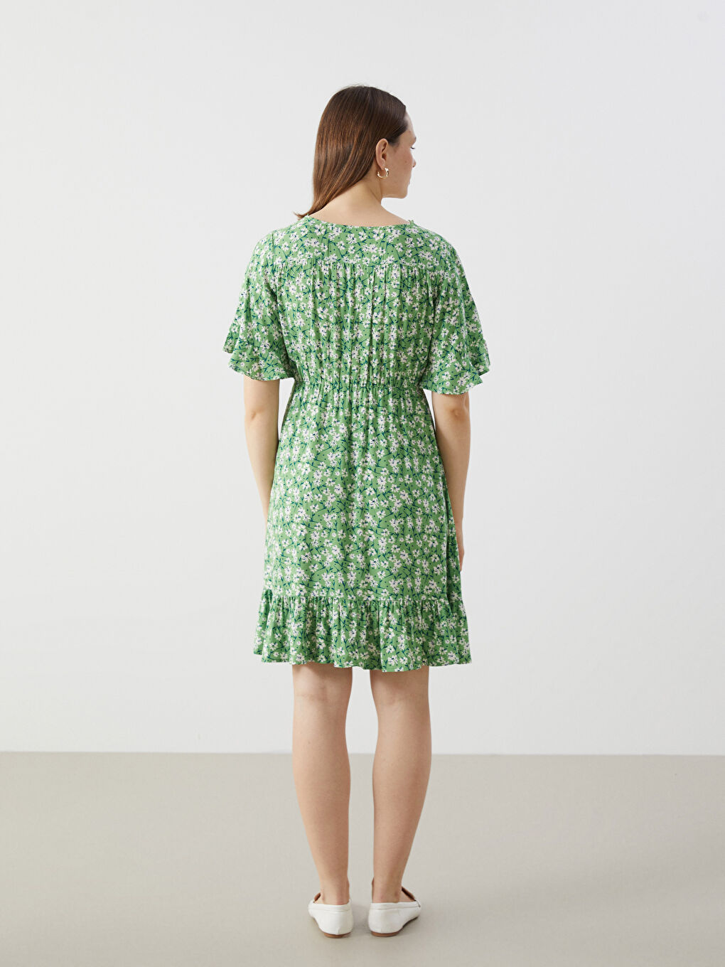 Double Breasted Collar Floral Women's Dress -S57024Z8-LRR