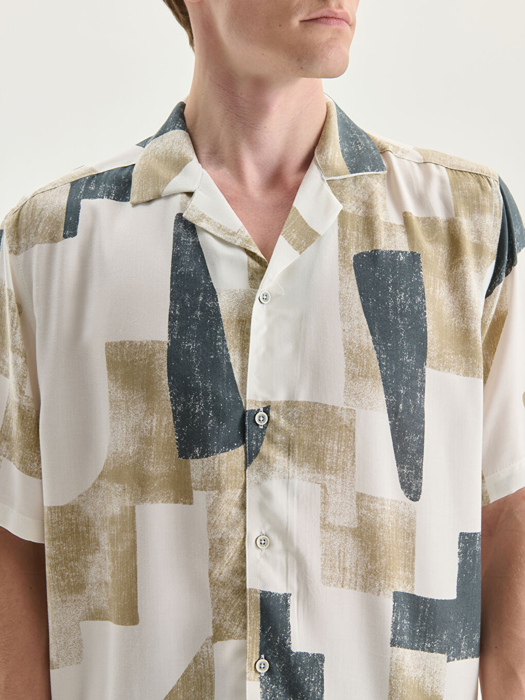 LCW Vision Regular Fit Short Sleeve Patterned Men's Shirt -S57041Z8-Y0T