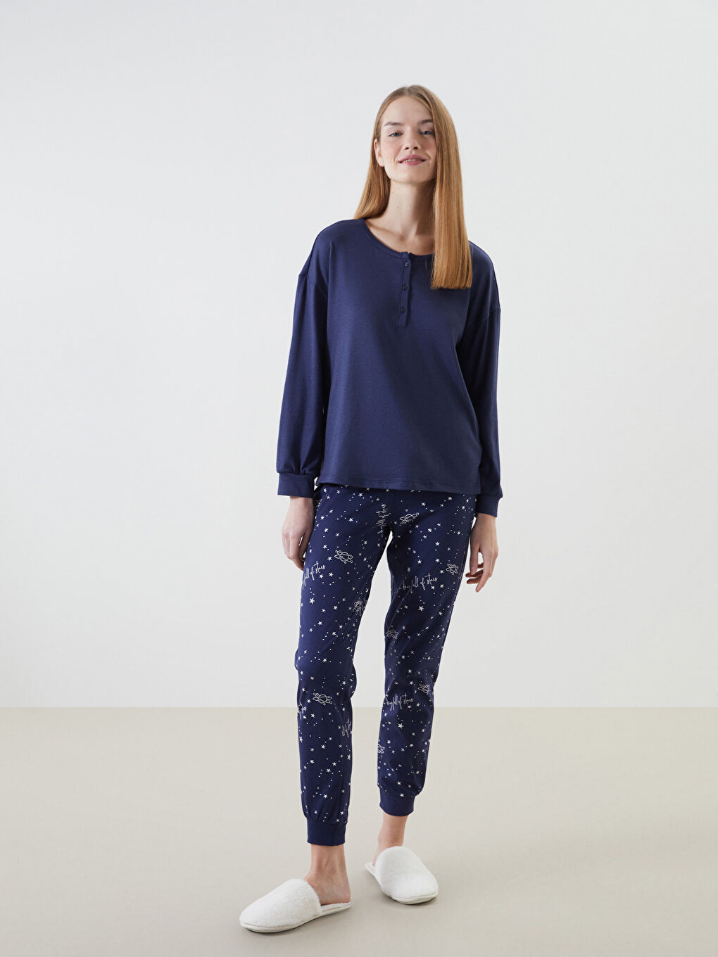 Elastic Waist Patterned Women's Jogger Pajama Bottoms -S57046Z8-LSJ