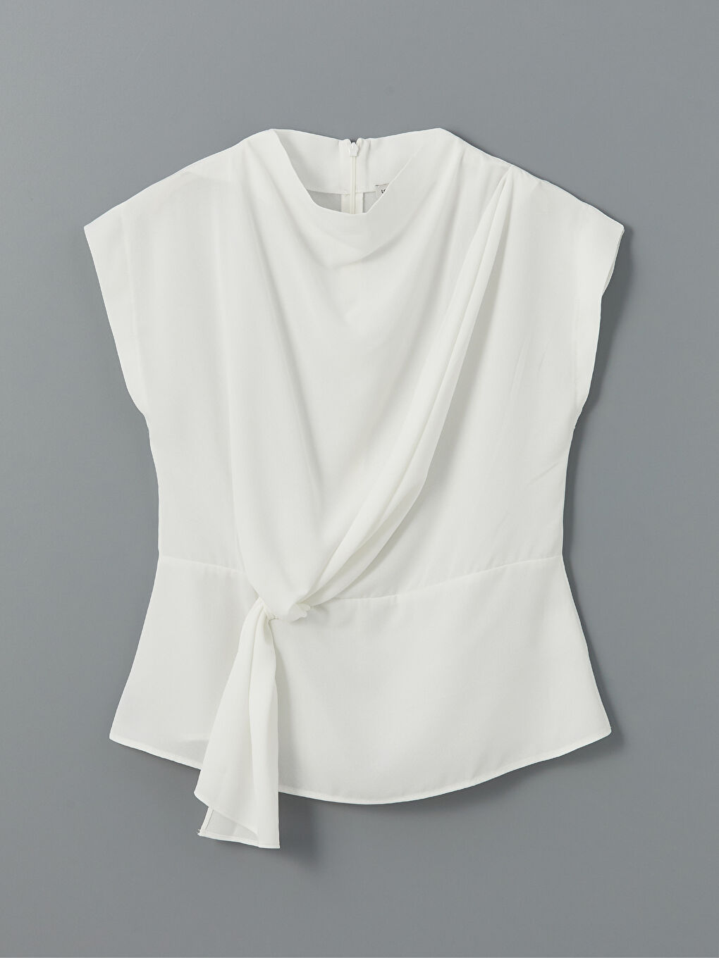 Cowl Neck Plain Crepe Women's Blouse -S57060Z8-FEW