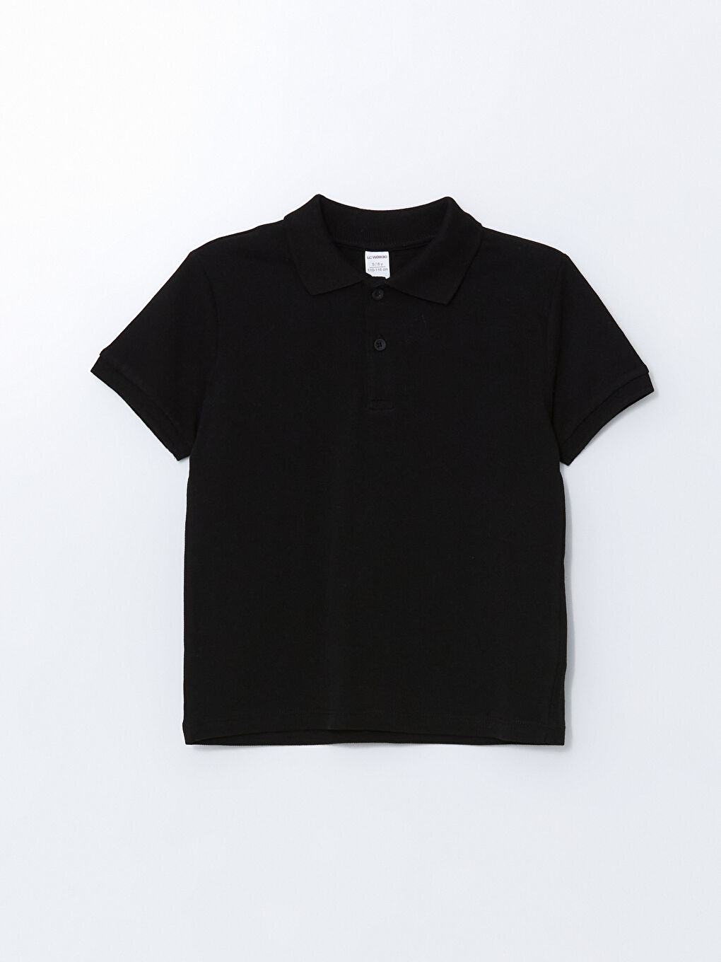 LCW Kids Siyah Polo Yaka Basic Erkek Çocuk Tişört