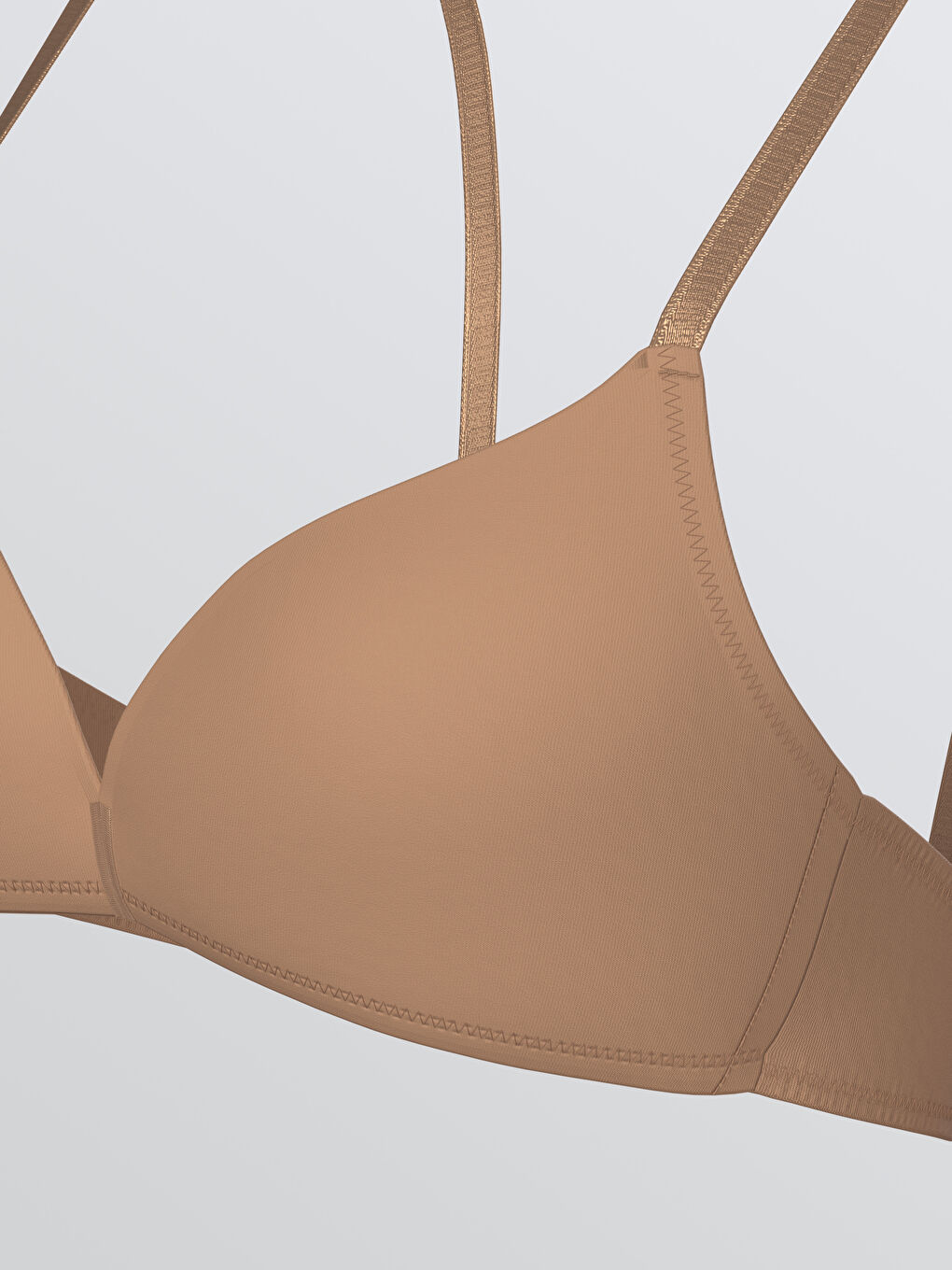 Kahverengi Balensiz Dolgusuz Düz Üçgen Sütyen-2