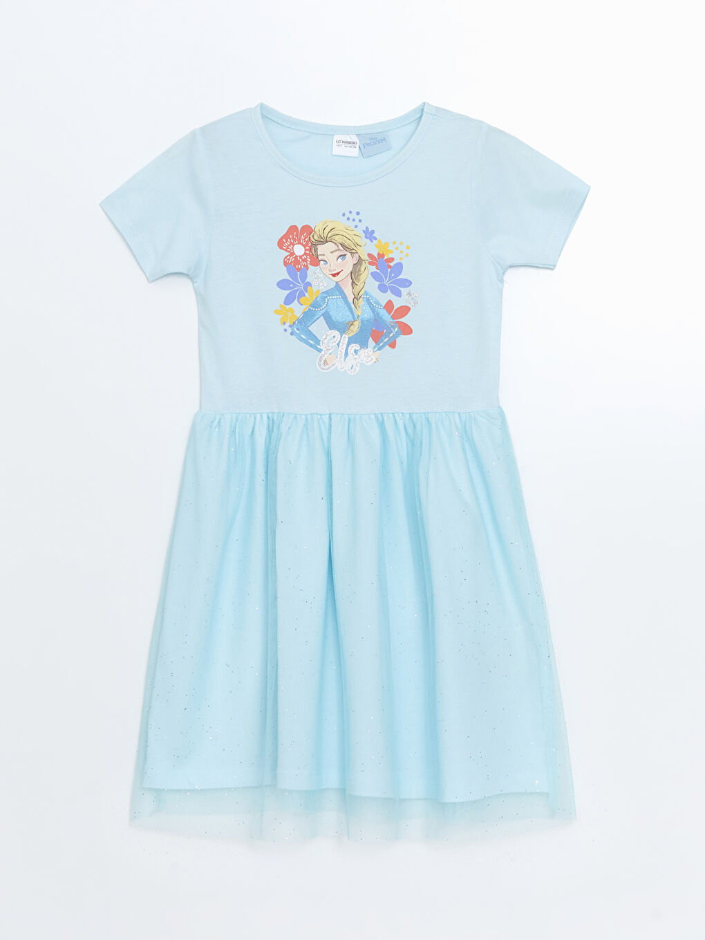 Crew Neck Elsa Printed Girl Dress -S57077Z4-FUX