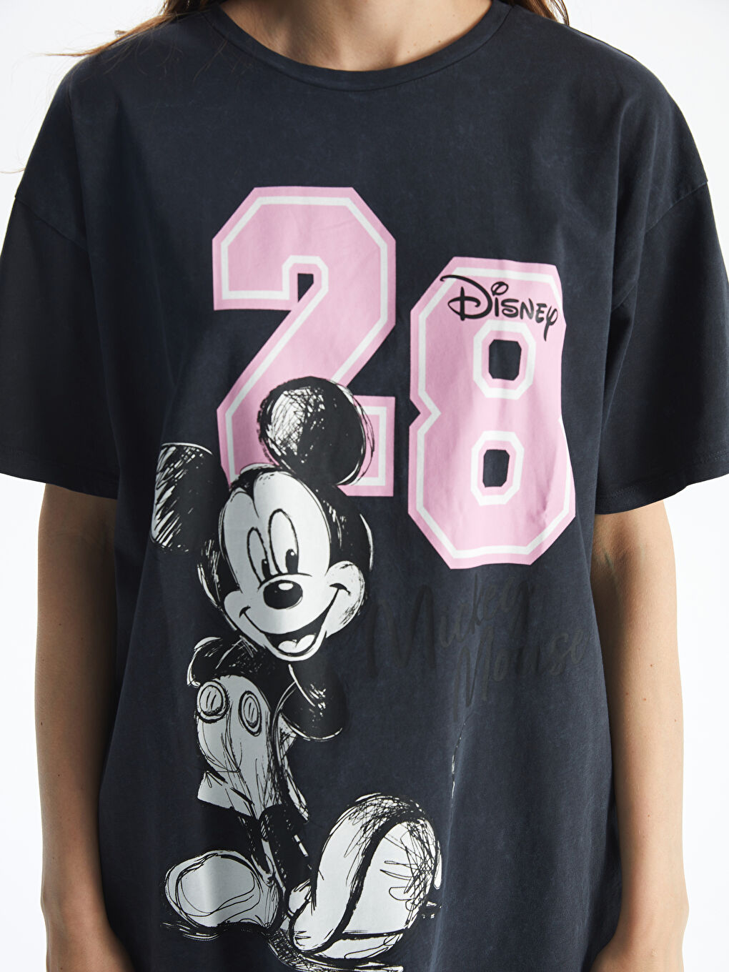 Crew Neck Mickey Mouse Printed Women's T-Shirt -S57079Z8-VDL