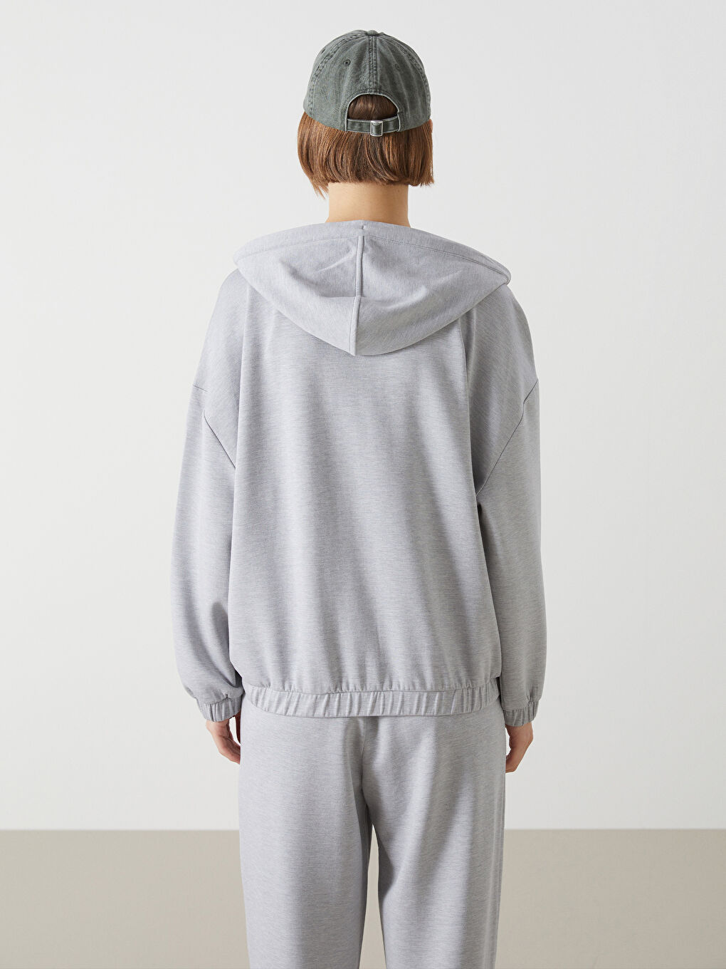 Hooded Oversize Women's Zipper Sweatshirt -S57090Z8-LAL