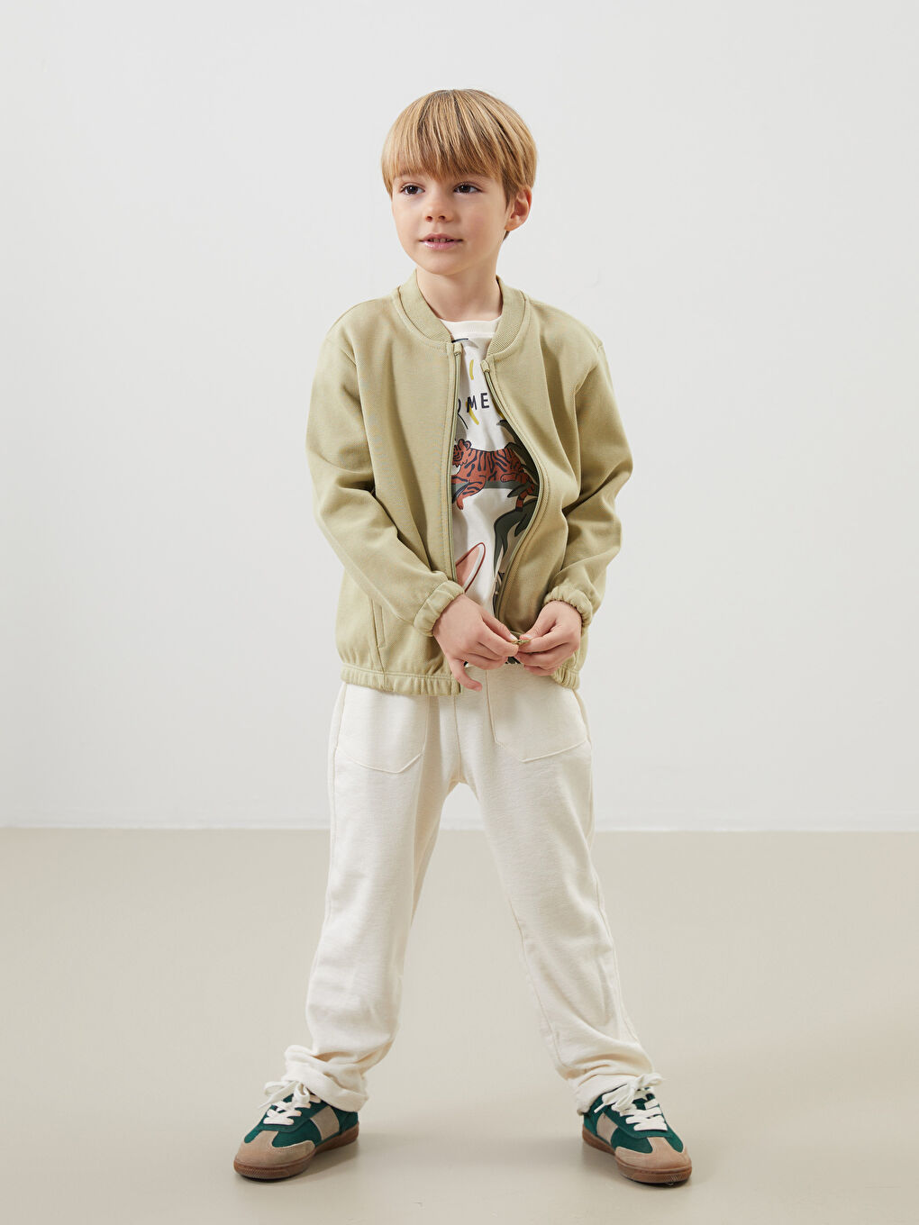 Basic Boys' Zippered Sweatshirt -S57092Z1-FHW