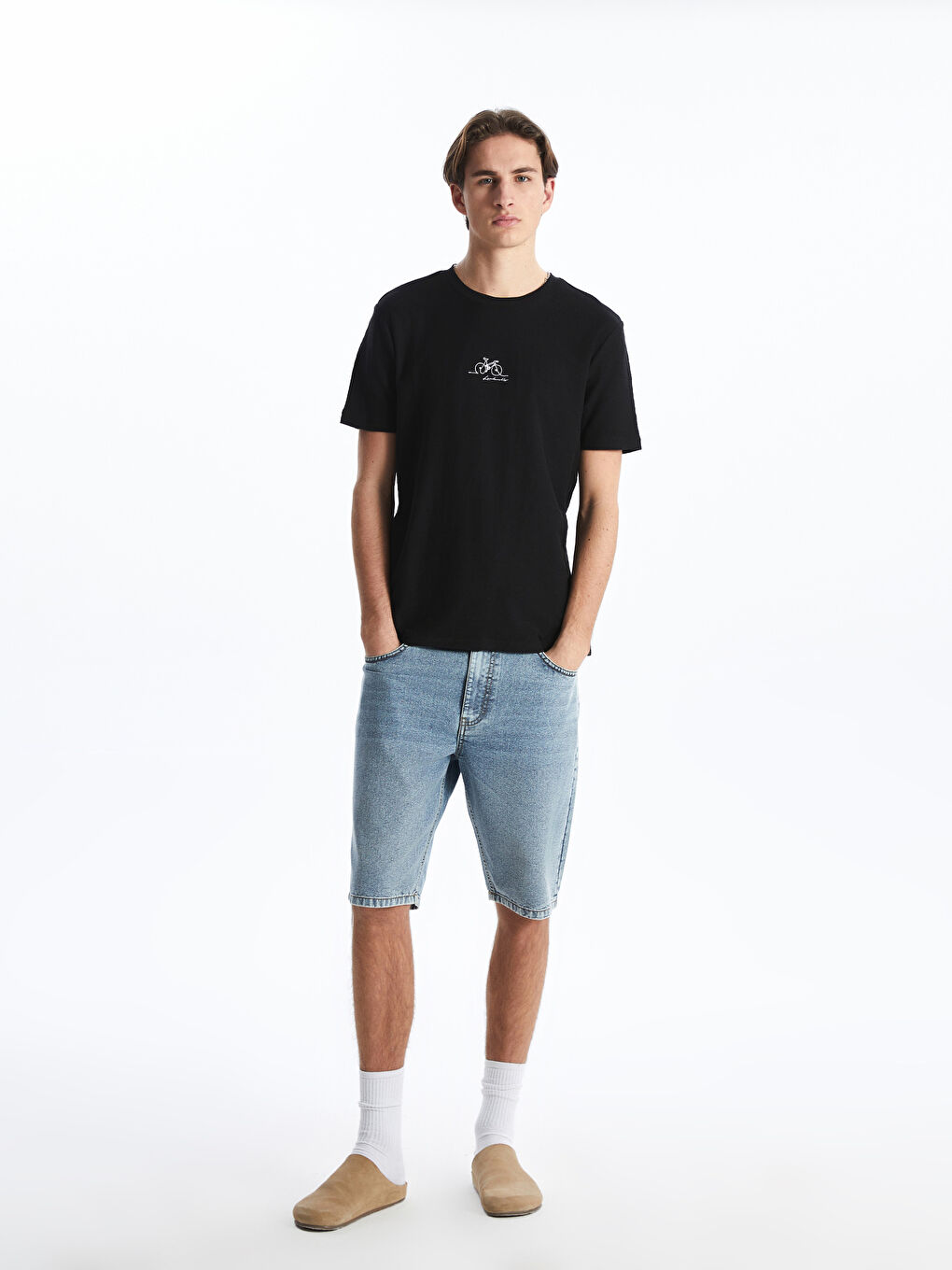 Crew Neck Jacquard Embroidered Men's T-Shirt -S57099Z8-CVL