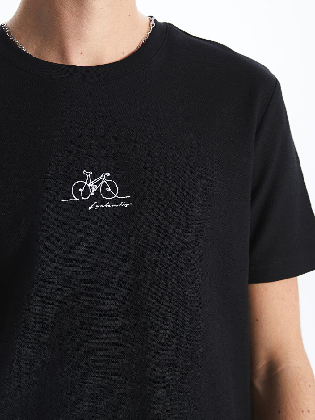 Crew Neck Jacquard Embroidered Men's T-Shirt -S57099Z8-CVL
