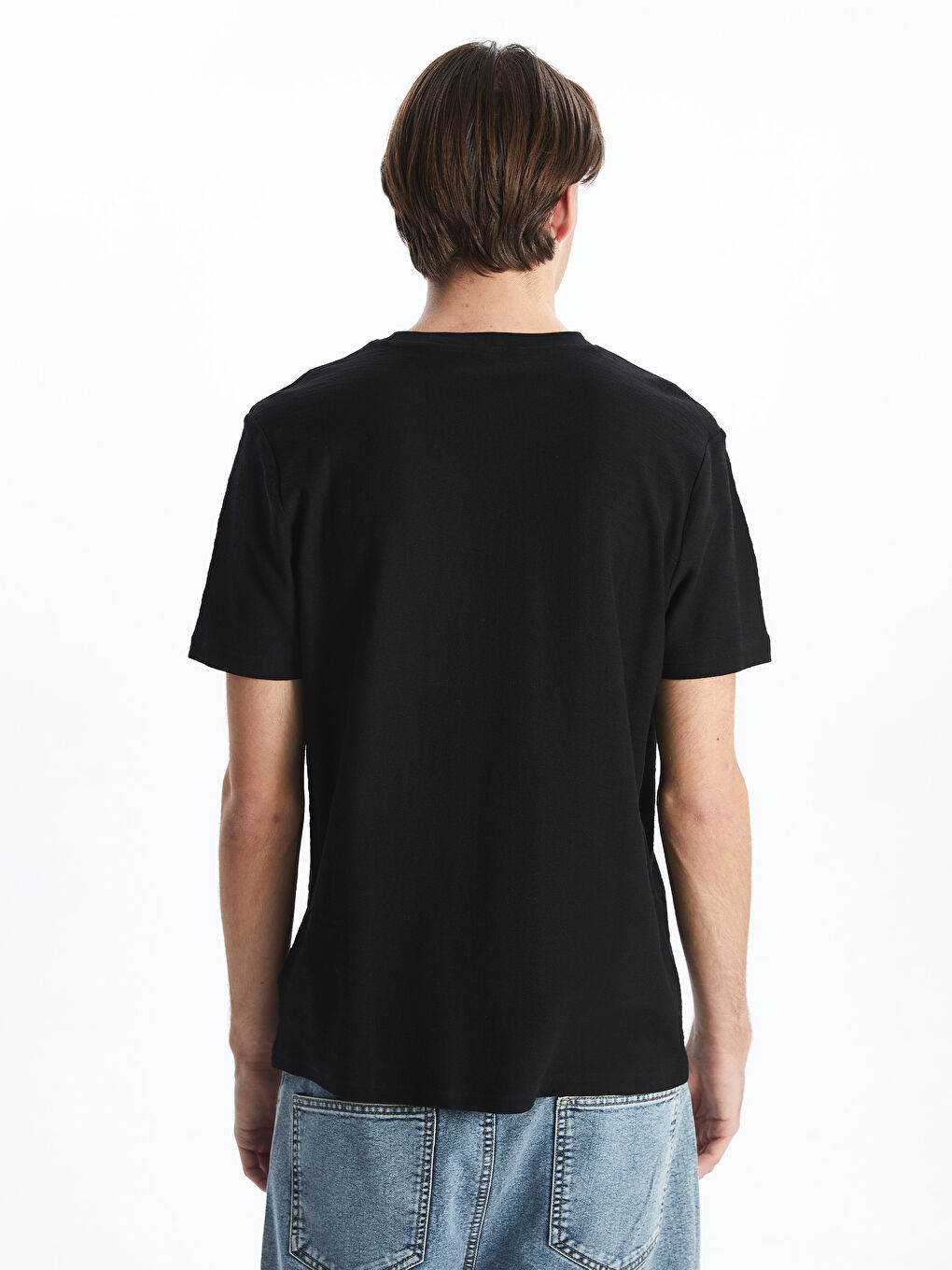 Crew Neck Jacquard Embroidered Men's T-Shirt -S57099Z8-CVL