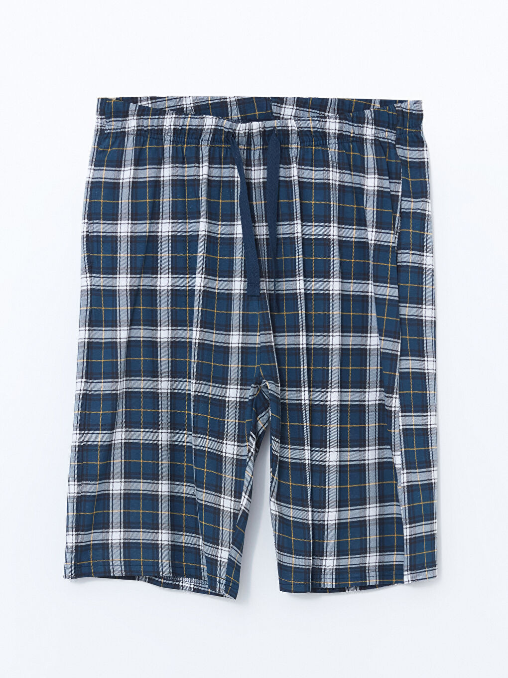 Lacivert Standart Kalıp Ekose Erkek Pijama Alt Şort