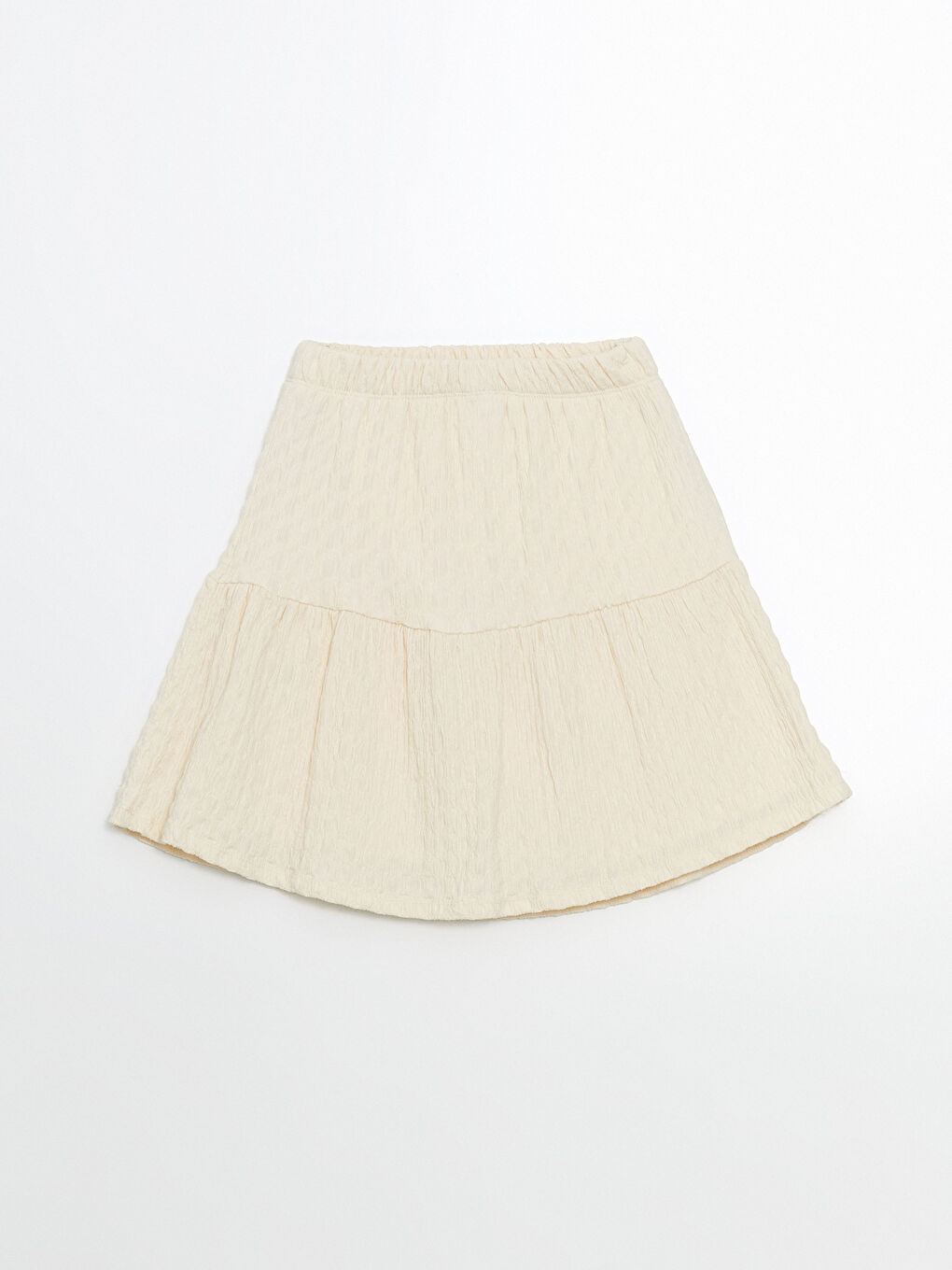 Ekru Beli Lastikli Kız Çocuk Etek-2