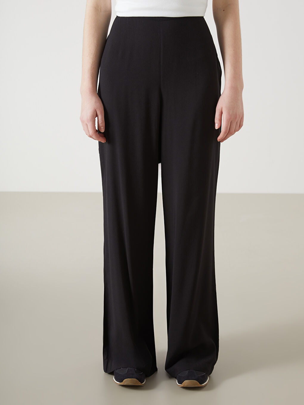 LCW Vision Elastic Waist Wide Leg Women's Trousers -S57158Z8-CVL